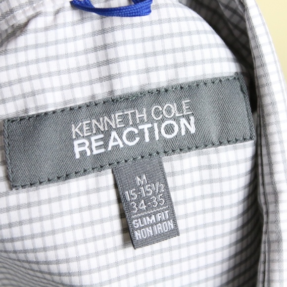Kenneth Cole Men's Non Iron Slim Fit Dress Shirt - Picture 8 of 8